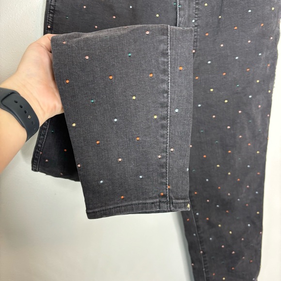 Madewell 10" High-Rise Skinny Jeans: Metallic Rainbow Dot Edition size 30 - Picture 6 of 11